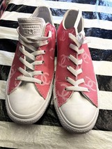 Converse Sneakers Womens 9 Pink Chuck Taylor All Star Lo Lace Up leather - £15.54 GBP