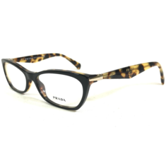 Prada Eyeglasses Frames VPR 15P NAI-1O1 Black Brown Tortoise Cat Eye 53-16-135 - £119.41 GBP