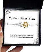 Love Sister in Law Sunflower Bracelet, Sister-in-lawsaurus Like A Normal... - £39.58 GBP