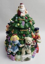 Spode Christmas Tree Toys Around the Tree Cookie Jar Lid Handpainted - £55.35 GBP