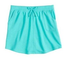 Girls Skirt Skater SO French Terry Turquoise Blue Elastic Waist Drawstri... - £6.12 GBP