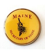 1980s Maine Official Secretary Of State Pin Chickadee Pine Tree Theme Vt... - €17,16 EUR