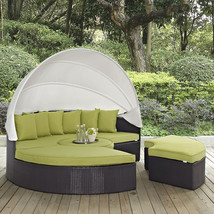 Quest Canopy Outdoor Patio Daybed Espresso Peridot EEI-983-EXP-PER-SET - £1,804.49 GBP