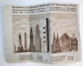 Titanic Flyer Ad Showing Size of Titanic and Plans White Star Line Repro... - $9.50