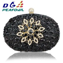  Clutch Chain Bag Woman Wedding  Crystal Floral Blue Red Sling Designer Purse Ce - £29.31 GBP