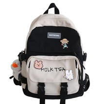 Fashion Kawaii Women Backpack Waterproof Nylon Buckle Rucksack Cute School Bag T - £39.38 GBP