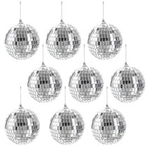 9 Pieces Mirror Disco Ball, 4 Inches Silver Hanging Disco Ball With Attached Str - £31.26 GBP