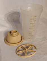 Tupperware Quick Shake 16oz 2 cup Container 844 Tan, Matching Mixing Wheel - $9.74