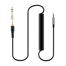 Coiled Spring Audio Cable For Creative Hitz WP380 AURVANA PLATINUM/GOLD - £16.35 GBP