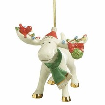 Lenox 2019 Moose Marcel Figurine Ornament Annual Under The Mistletoe NEW - £36.04 GBP