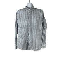 Pronto Uomo Mens Blue &amp; White Striped Long-Sleeve Button-Up Shirt Size XL - $23.10