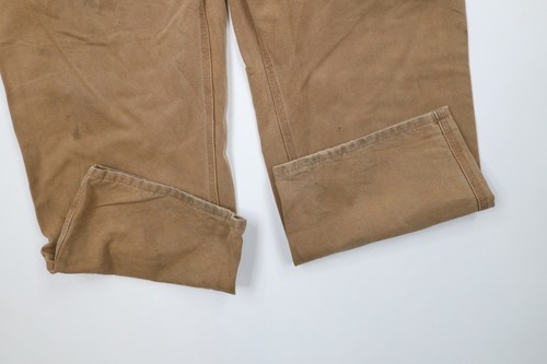 Vtg Carhartt Mens 42x32 Distressed Relaxed Fit Canvas Wide Leg Dungaree Pants Item image 6