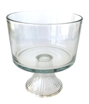 Glass Trifle Compote Bowl on Pedestal Layered Desserts Salads Decorative... - $29.02