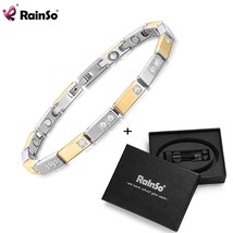 Trend Chain Link Stainless Steel Magnetic Bracelet For Woman Healthy Useful Silv - £31.81 GBP