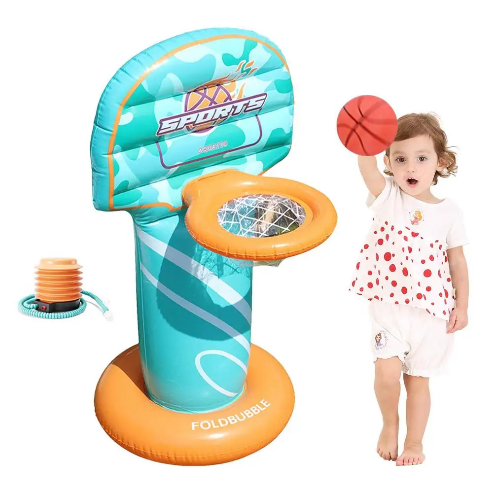 Kids Inflatable Water Basketball Stand Multifunctional Floating Basketball Hoop - £61.21 GBP
