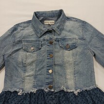 Knox Rose RN#17730 Women’s Blue Full Button Denim Jacket Pleated Buttom Size XS image 15