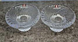 Iittala Finland Poppa Glass Candle Holders Clear Set of 2 Valto Kokko Vi... - £33.97 GBP