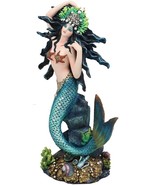 11&quot;H Nautical Turquoise Tail Mermaid Pearl Crown Princess By Treasures S... - $84.15 CAD