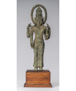 Antigüedad Indonesio Estilo Majapahit Java Bronce Vishnu Estatua - 51cm/... - $1,996.19