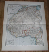 1905 Original Antique Map Of Western Africa / Sahara Morocco Senegal Nigeria - £17.75 GBP