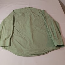 Izod Men's Cotton Green Check Stripe Button-Down Collar Long Sleeve Shirt Size M image 2