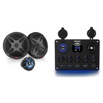 Pyle 6.5&#39;&#39; Dual Marine Speakers Kit - Waterproof-Rated w/Amplified Bluetooth Rem - $216.99