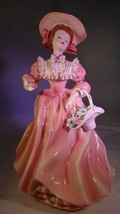 1956 Florence Ceramics HP Pink Annabel with Basket of Flower Figurine - £172.09 GBP
