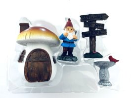 Mini Garden Gnome Set 4-Piece New True Living Outdoors Old East Main Co Mushroom - £11.52 GBP