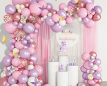 Butterfly Pink and Purple Balloons Garland Arch Kit 143Pcs , Baby Shower... - £19.88 GBP