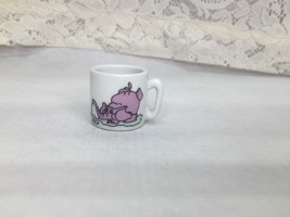 Miniature Coffee Cup Pink Elephant Design 1-1/4&quot; Tall - £2.27 GBP