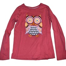 Hanna Andersson Pink Long Sleeve Owl Print Girls T-Shirt Sz 140/10 - $11.52