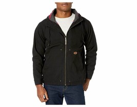 Backpacker Mens Hooded Canvas Jacket, Adult Jacket Black XXL 2XL Knit Rib Collar - £62.27 GBP