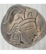 ANTIQUE VINTAGE TAXCO MEXICAN STERLING SILVER PIN / PENDANT MAYAN DESIGN - $45.00