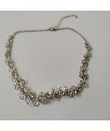 Avon Silver Tone Linked Rings Collar Necklace 16&quot; - £11.80 GBP