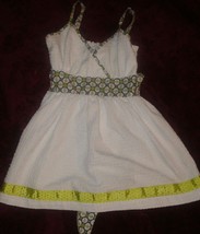 Matilda Jane Little Girls Sleeveless Multi Patterned White  Dress Sz 4 Adorable - £20.09 GBP