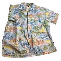 Vintage Tommy Hilfiger Men Hawaiian Shirt 100% Cotton Floral Button Up Aloha XL - £19.69 GBP