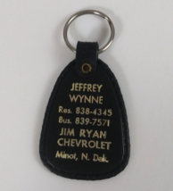 Vintage Jeffrey Wynne Jim Ryan Chevrolet Black Plastic Keychain - $7.75