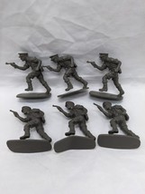 Set Of (6) Vintage 1960 Policeman Military Toy Soldier With Pistol 1 1/2" - $19.79