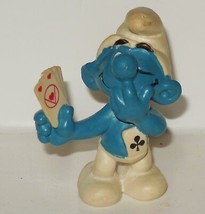 1978 Peyo Schleich Card Player Smurf #20056 PVC figure SMURFS Vintage - £19.21 GBP