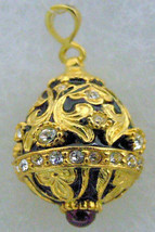 Argento &amp; Color Oro Fatto a Mano Russo Faberge Uovo Ciondolo #14-009-004 - £60.81 GBP