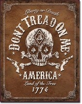 Don't Tread On Me American Skull Bones Flag Military Garage Shop Wall Decor Sign - $21.77