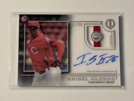 21/50 Raisel Iglesias Autograph 2019 Topps Tribute Jersey Patch #TAP-RI MLB Reds - £29.78 GBP