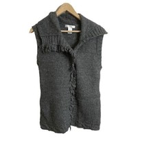 Design History Womens Cardigan Sweater Gray Wool Blend Sleeveless Size M... - £12.44 GBP