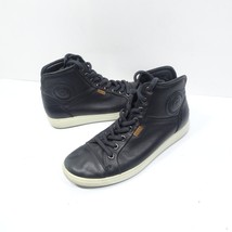 Ecco Soft 7 Womens Size 37 US 6 Black Leather Mid High Top Shoes - $26.99