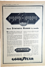 GOOD YEAR - How Synthetic Rubber Is Made-1942 Vintage Print Ad-CHEMIGUM-... - $10.97