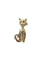 Cat Kitten Pin Brooch  Whiskers Vintage Goldtone Stylized Costume Jewelr... - £6.72 GBP