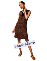 Chico&#39;s Travelers Diamond Print Kurta Dress Size 4 XXL Brown Black Sleeveless - £21.48 GBP