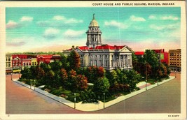 Grant County Court House Public Square Marion Indiana IN Linen Postcard UNP T17 - £3.07 GBP