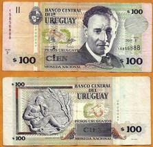 URUGUAY 2011  Fine 100 Pesos Banknote Paper Money Bill P-88 - £5.72 GBP