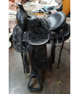 Dark Beauty Western Floral Tooled Horse Saddle. Free tack set and free s... - $338.58+